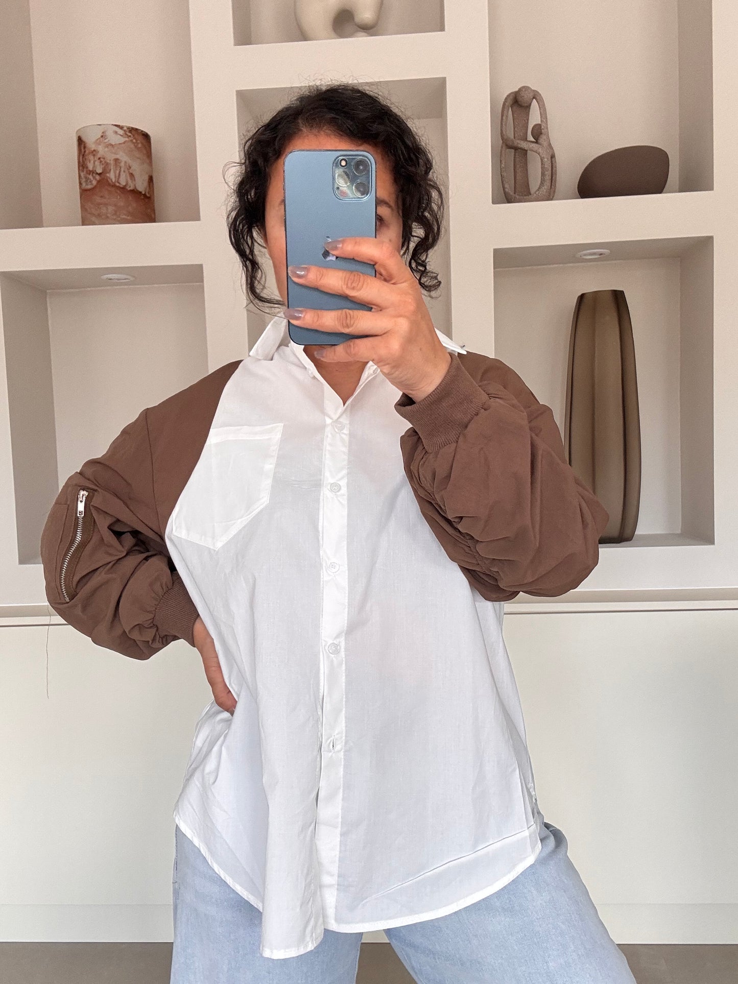Oversized two-tone shirt