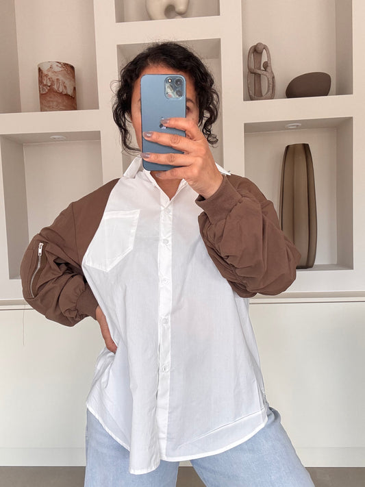 Oversized two-tone shirt