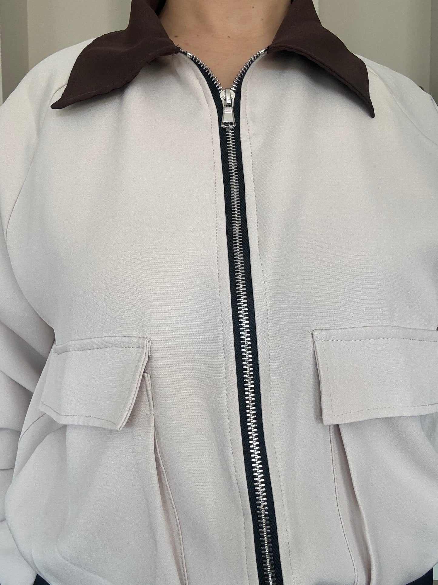 Beige zip jacket