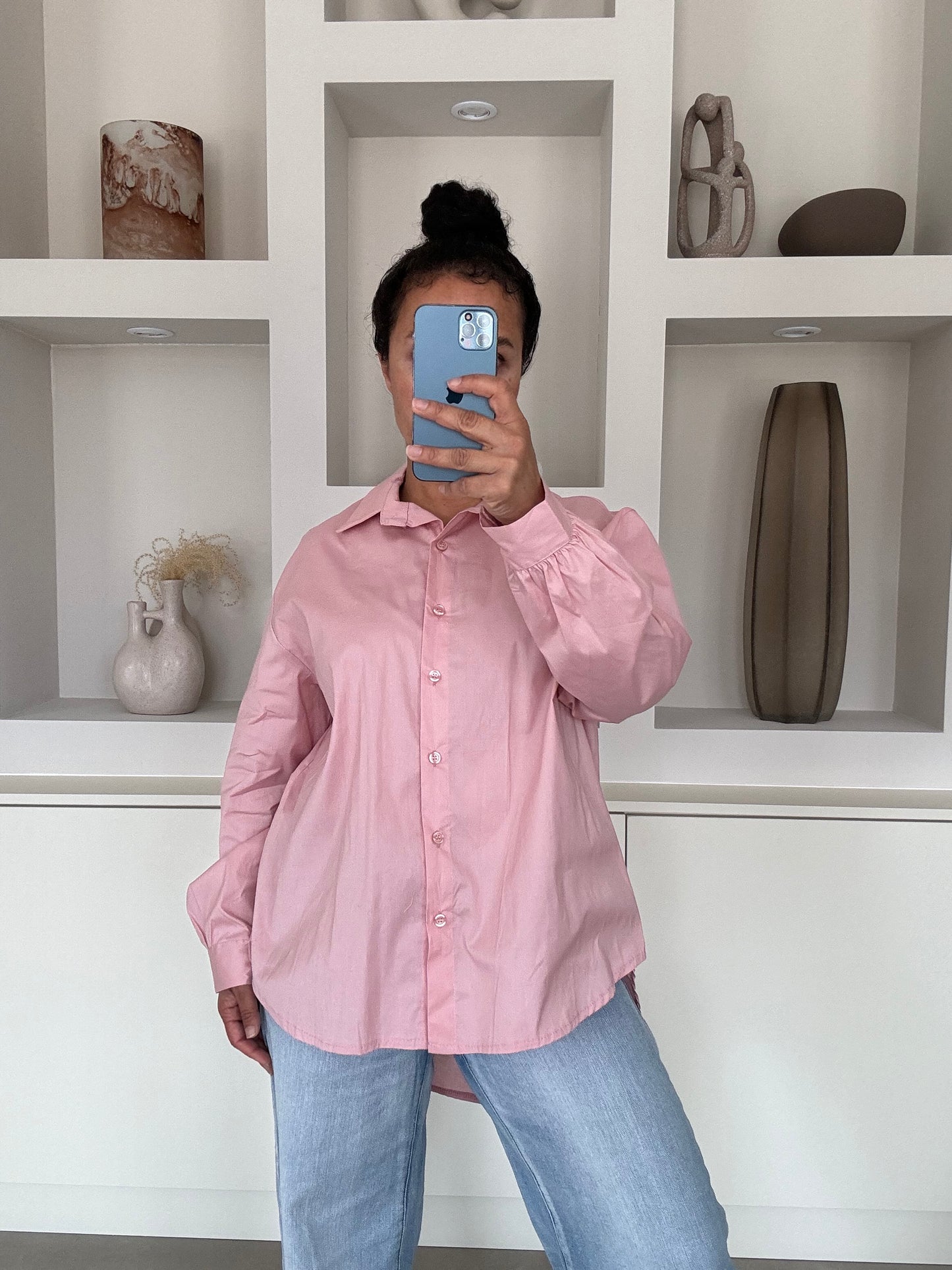 Pink oversized blouse