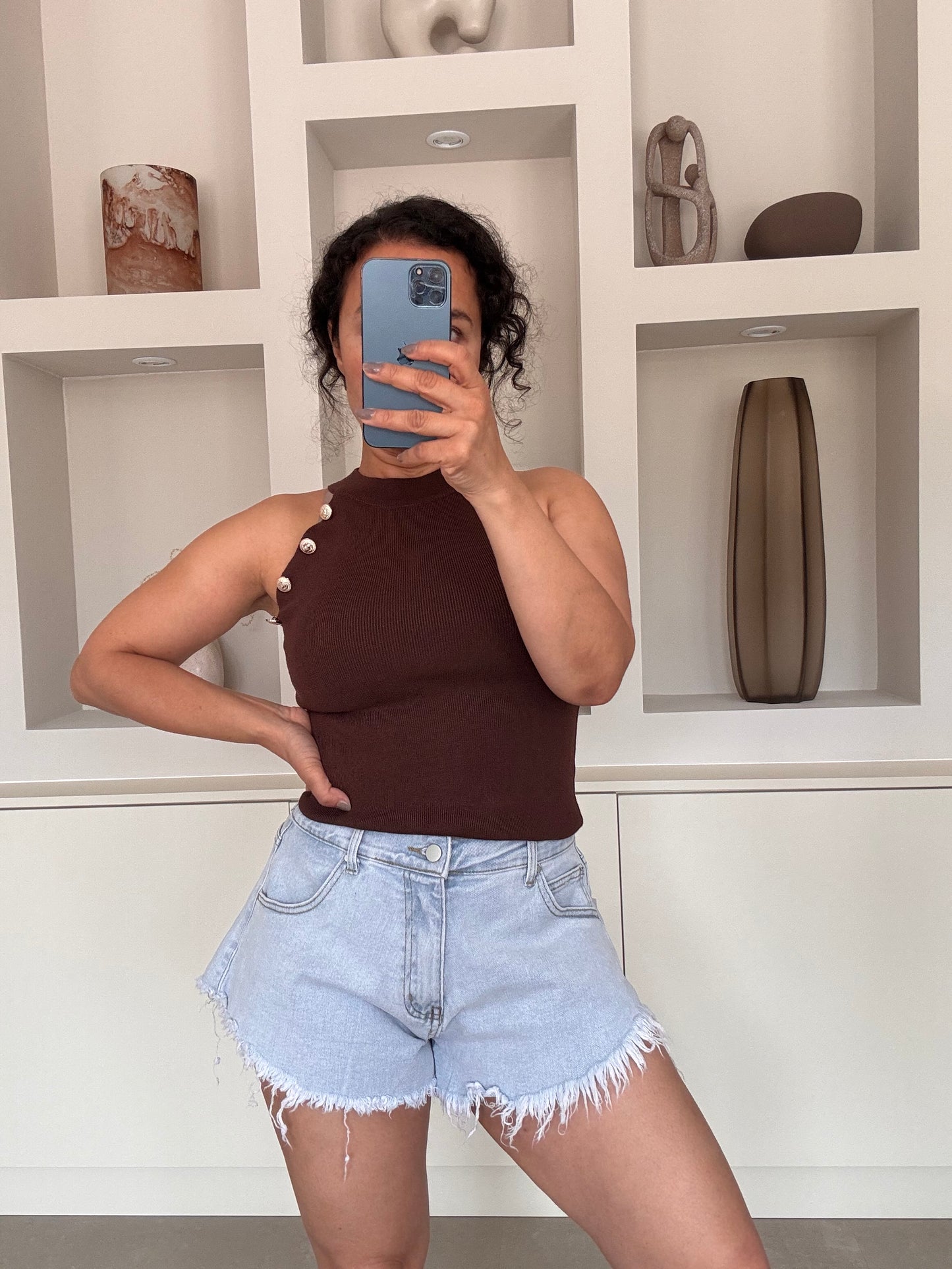 Stretch denim short