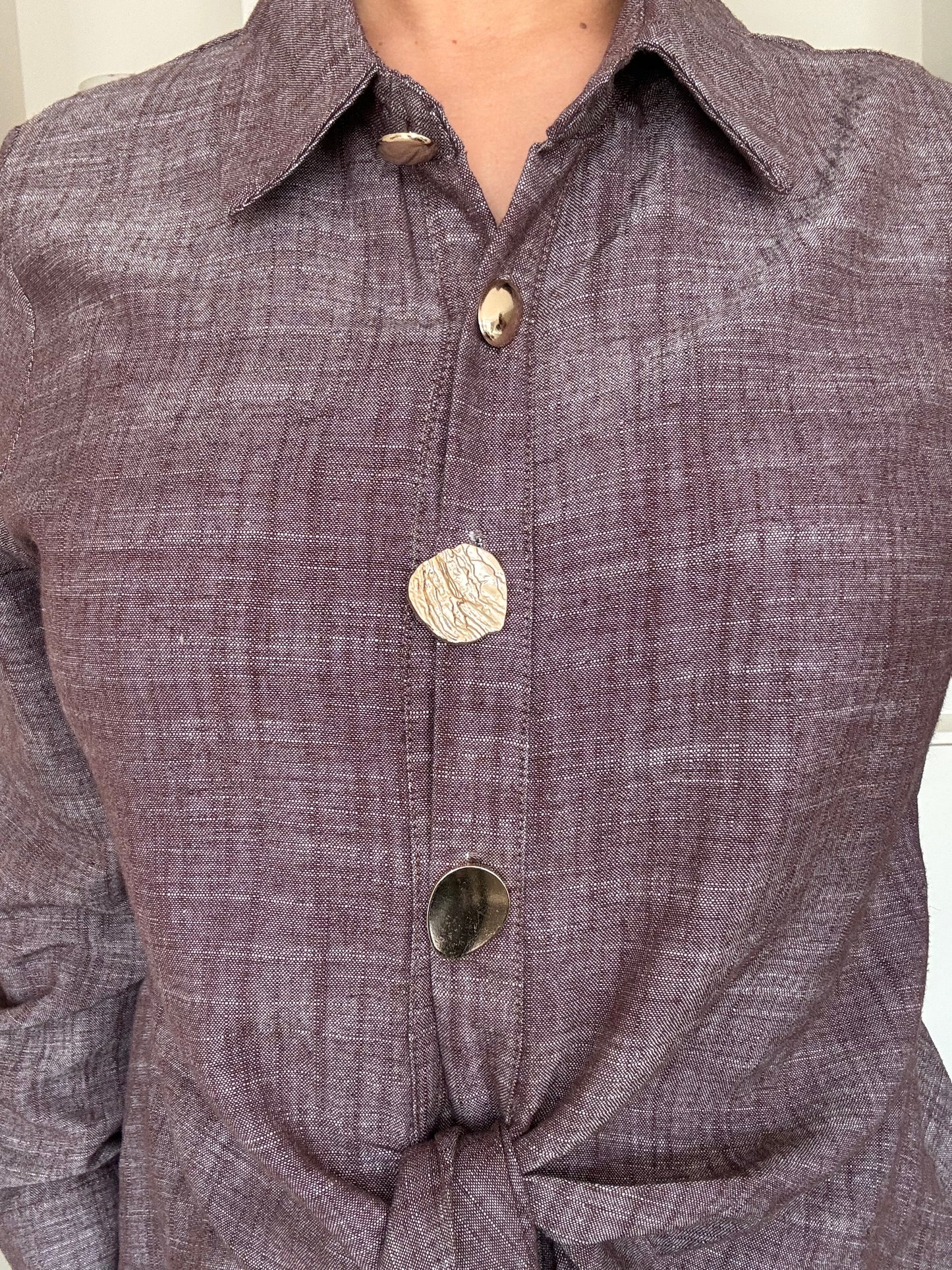 Knotted blouse bruin