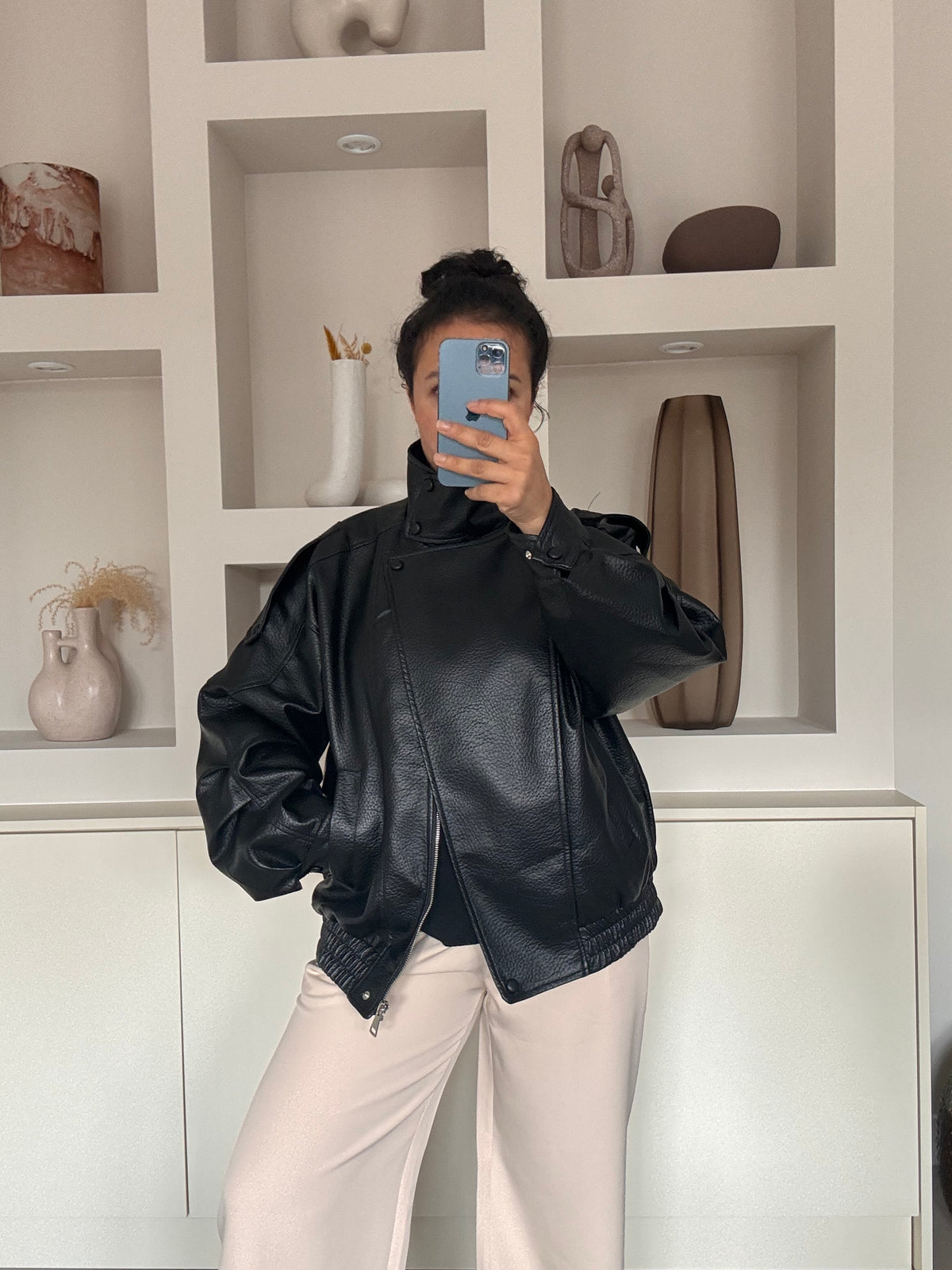 Oversized biker jacket