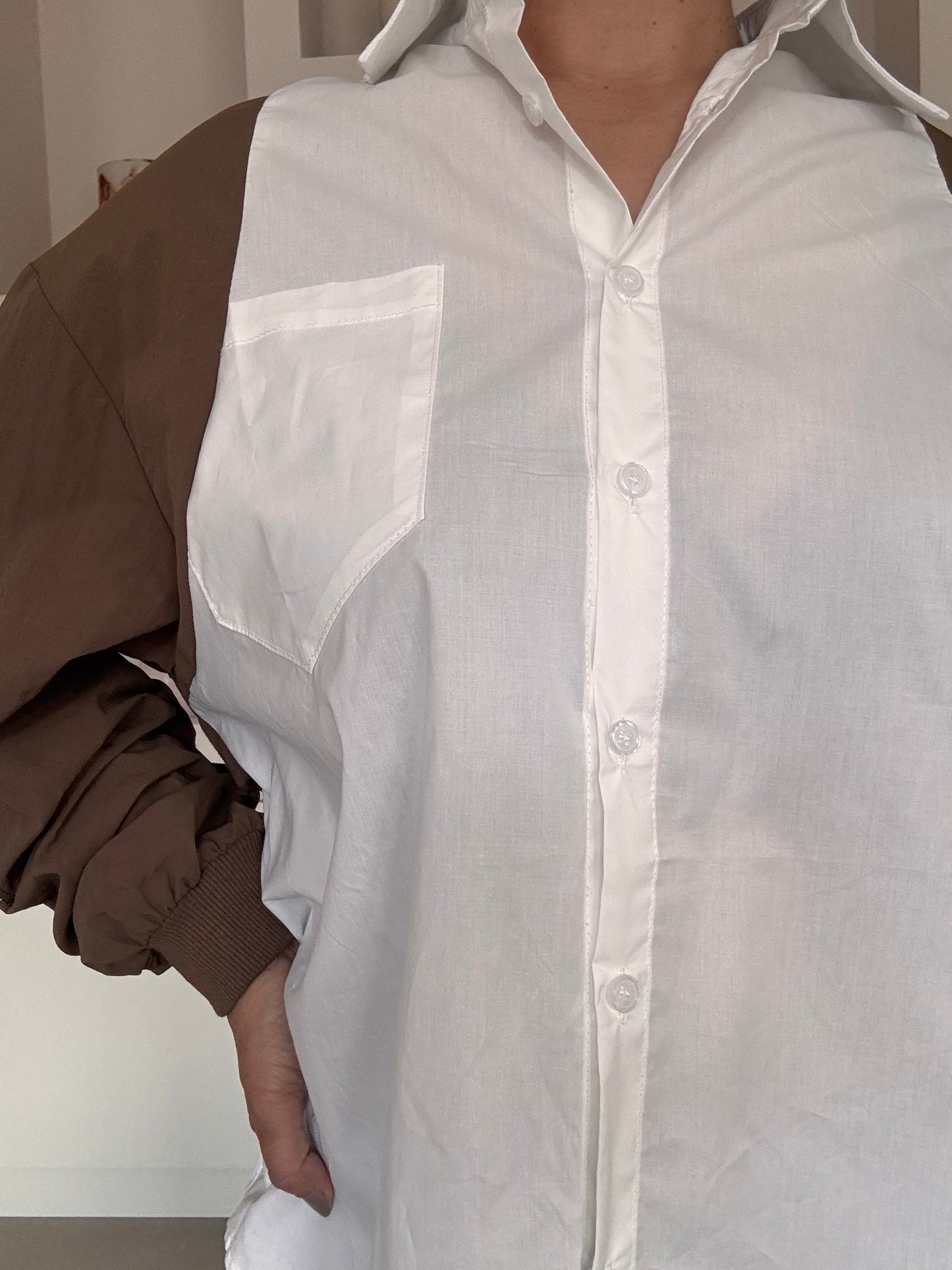 Oversized two-tone shirt