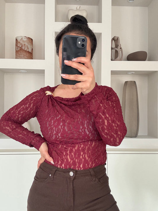 Liva lace body bordeaux