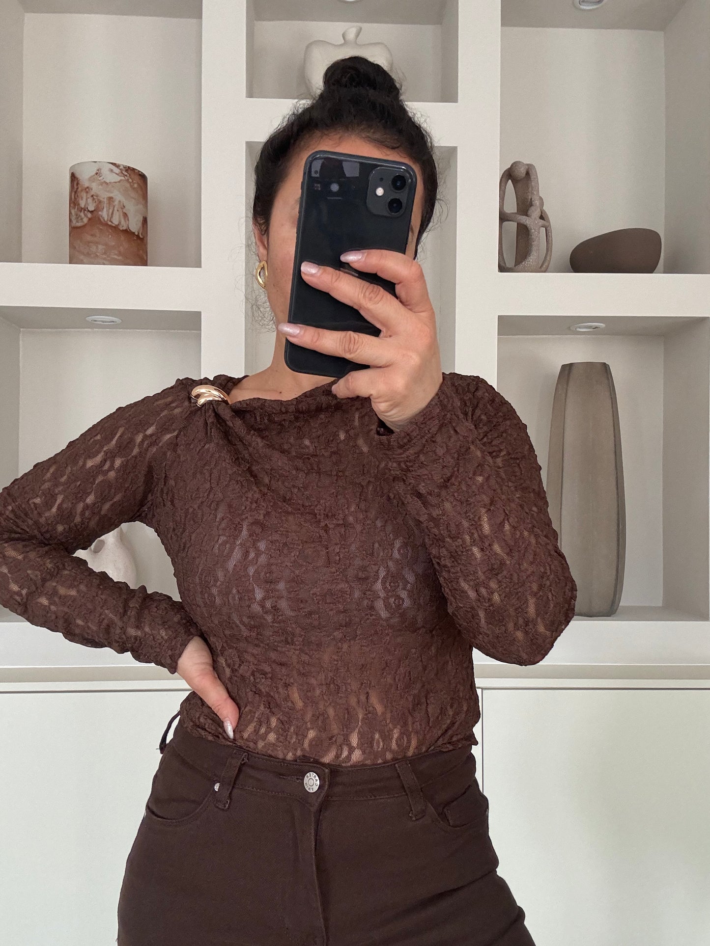 Liva lace body bruin