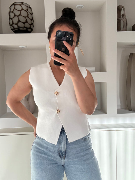 LINA Witte Knit Gilet