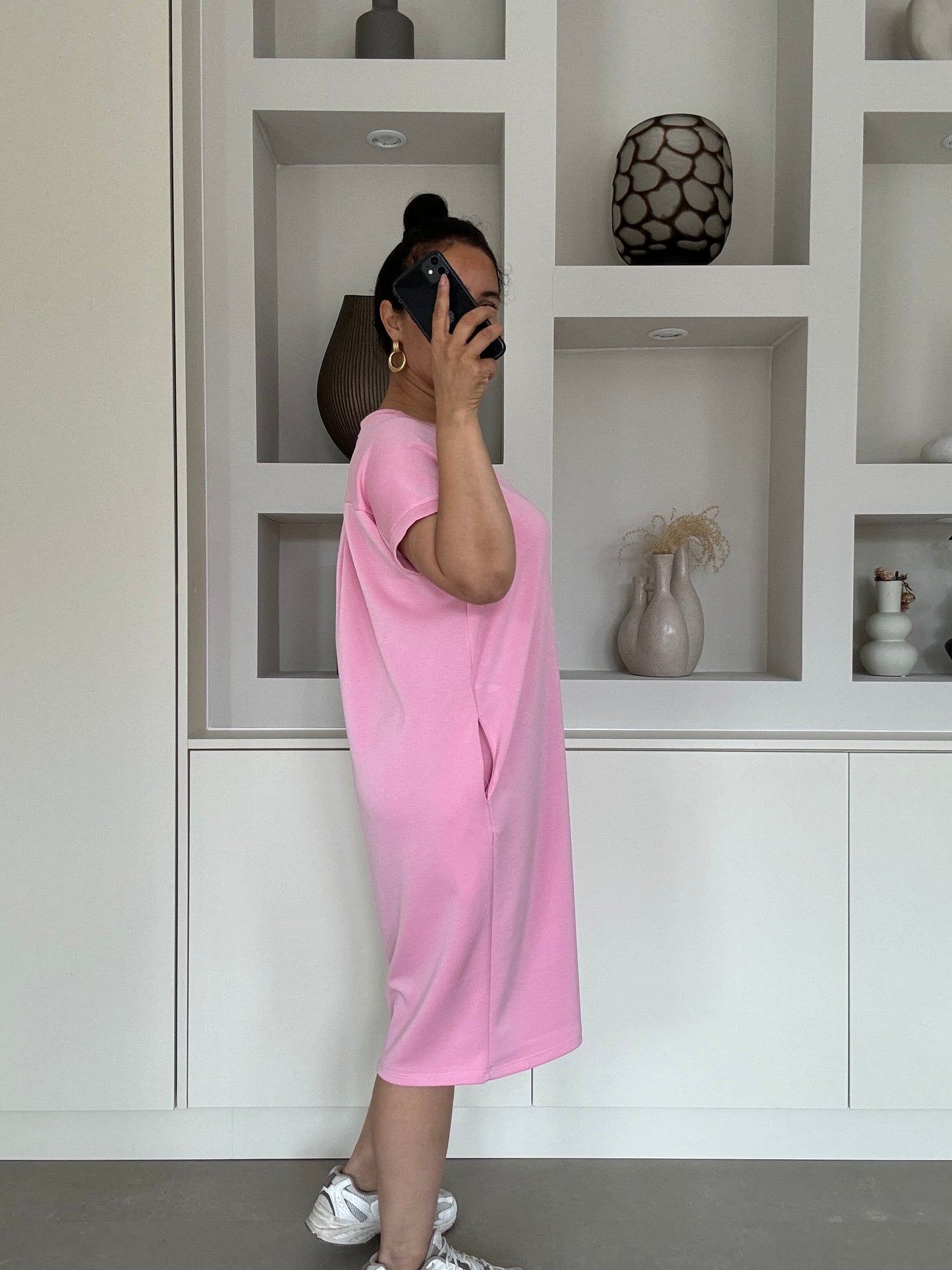 Lina soft t-shirt dress – light rose