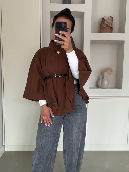 Aria Cape met Riem – Kastanjebruin