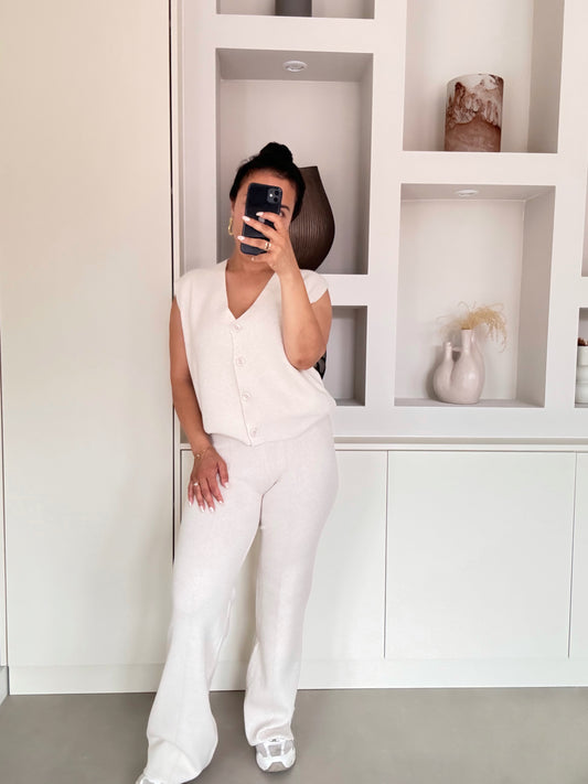 Knitted loungewear set – Offwhite