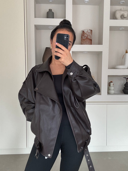 Milano Leather Jacket- bruin