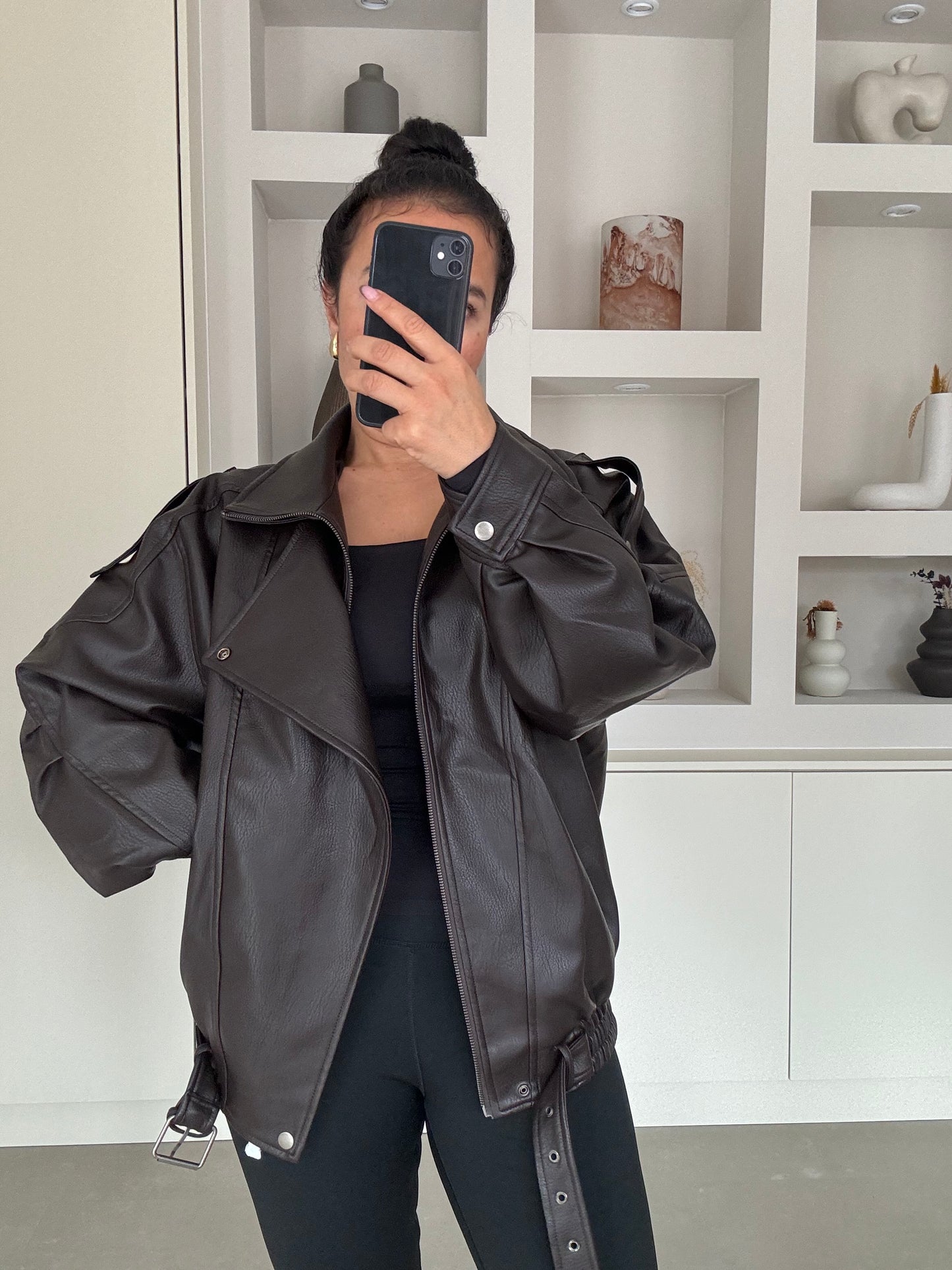 Milano Leather Jacket- bruin