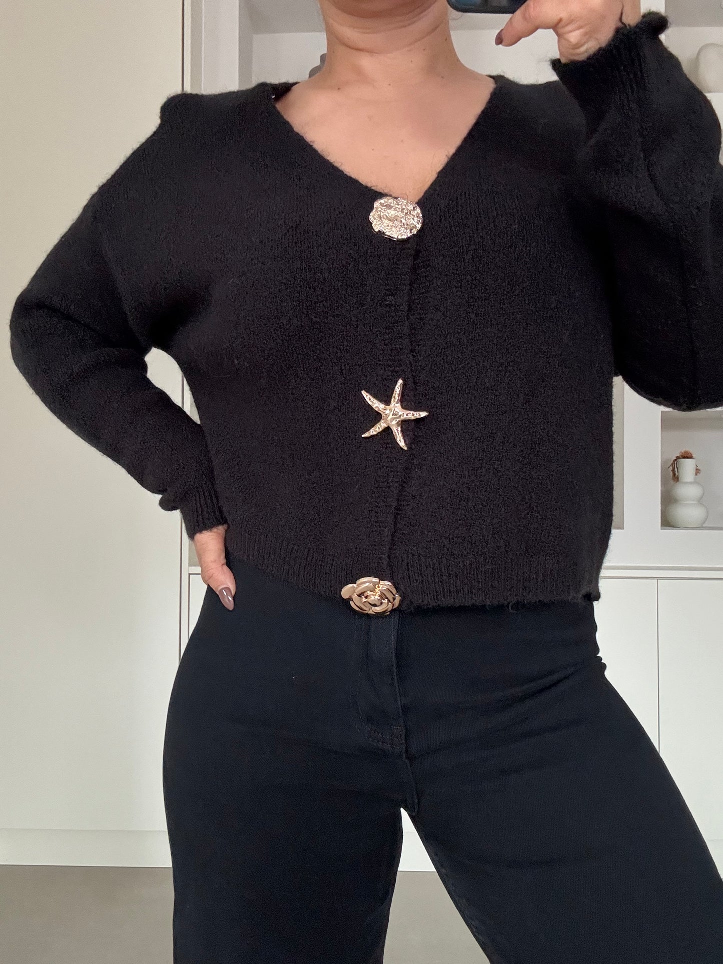 The Celina Knit Top- zwart