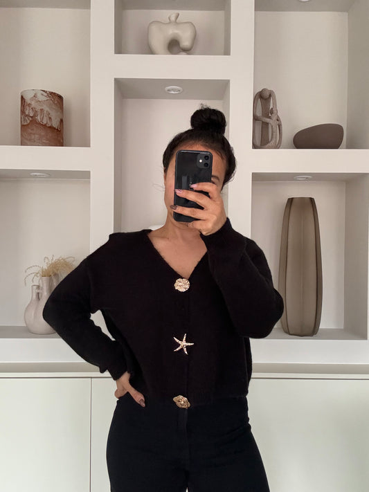 The Celina Knit Top- zwart