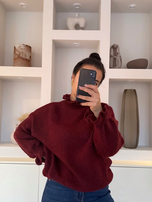 Ruffle knit sweater - 2 kleuren