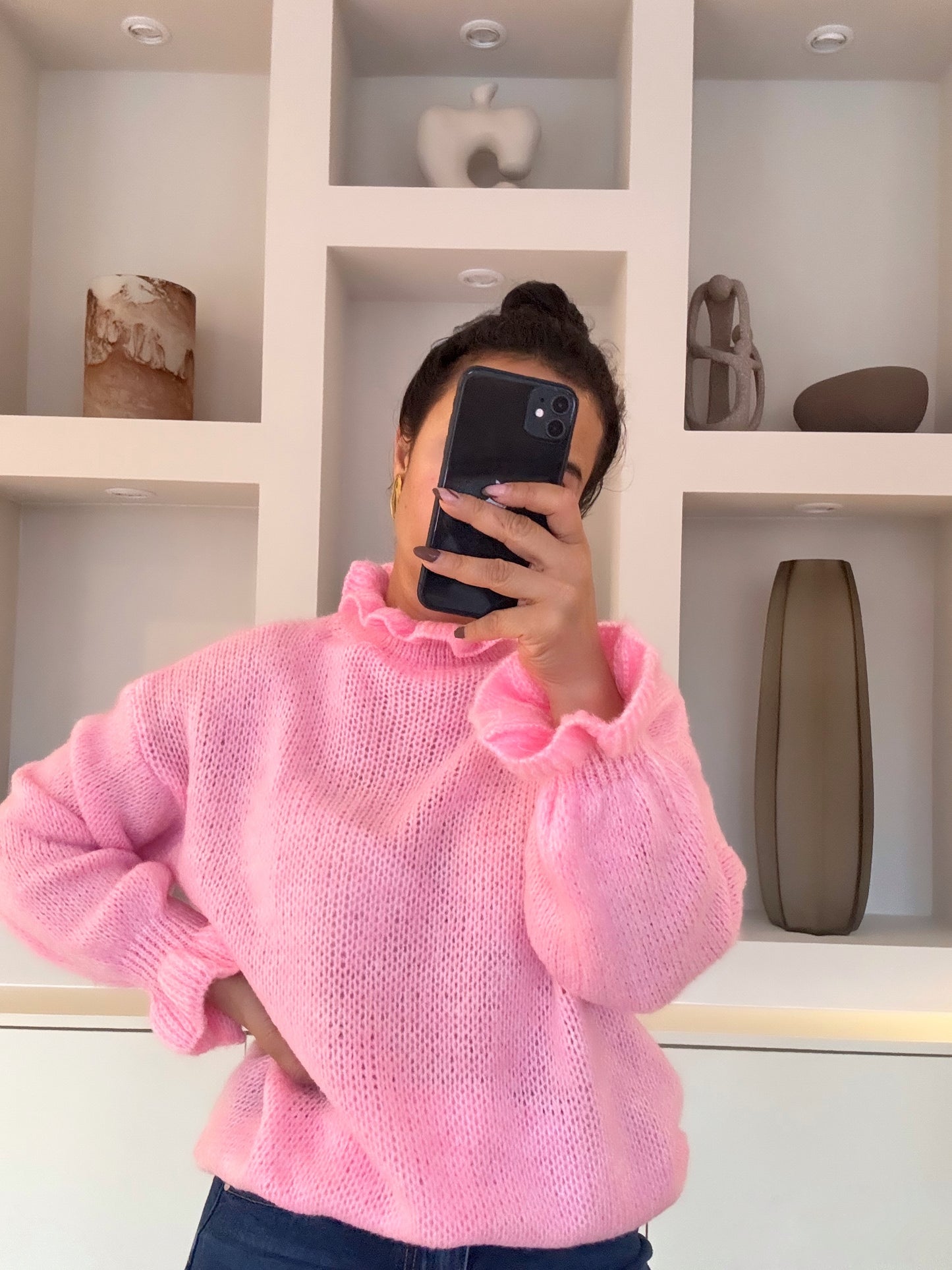 Ruffle knit sweater - 2 kleuren