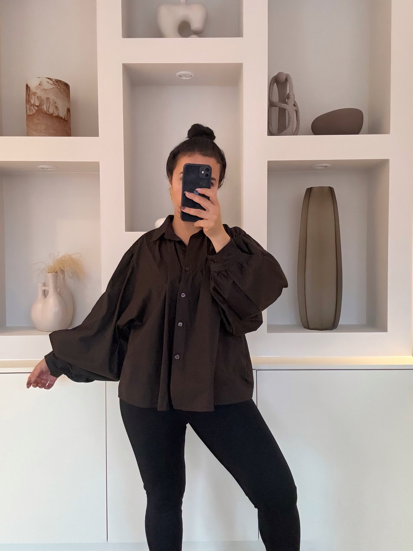 Balloon blouse - Brown