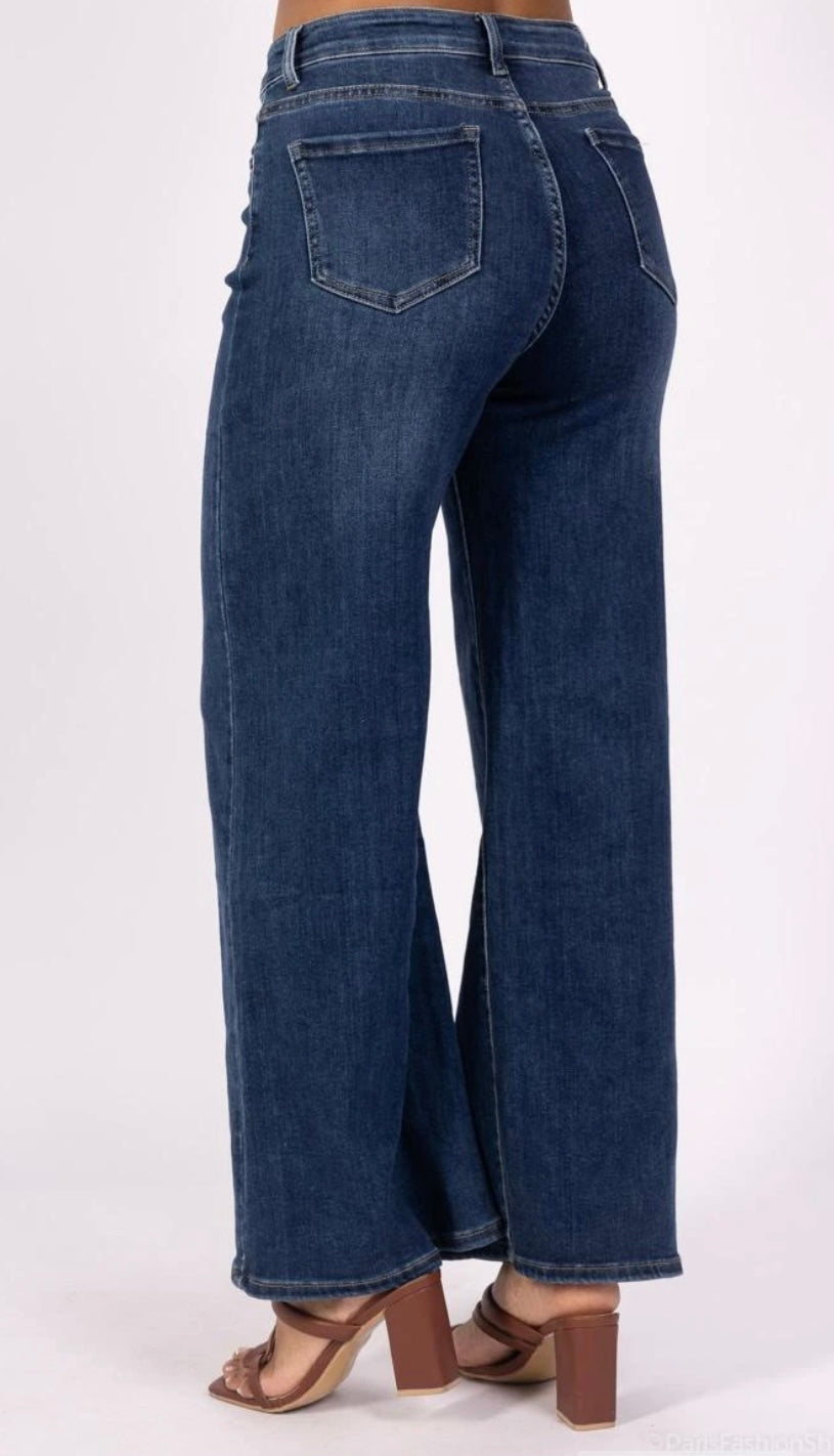 Wide Leg Denim – Classic Blue