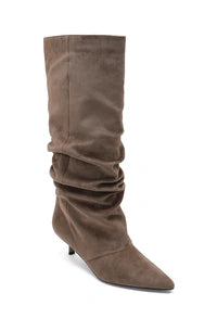 Kitten heel boots- taupe